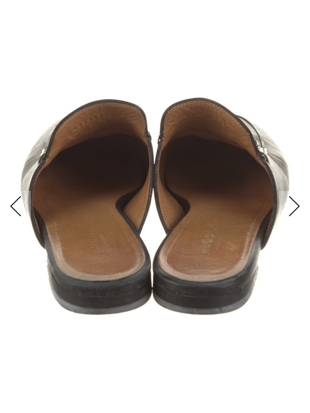 Gucci Black Leather Horsebit Backless Loafers with Gold Hardware - Picture 3 of 3